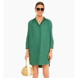 Pomander Place Tuckernuck Women's Green Polly Dress Mini Length Collared L NWOT